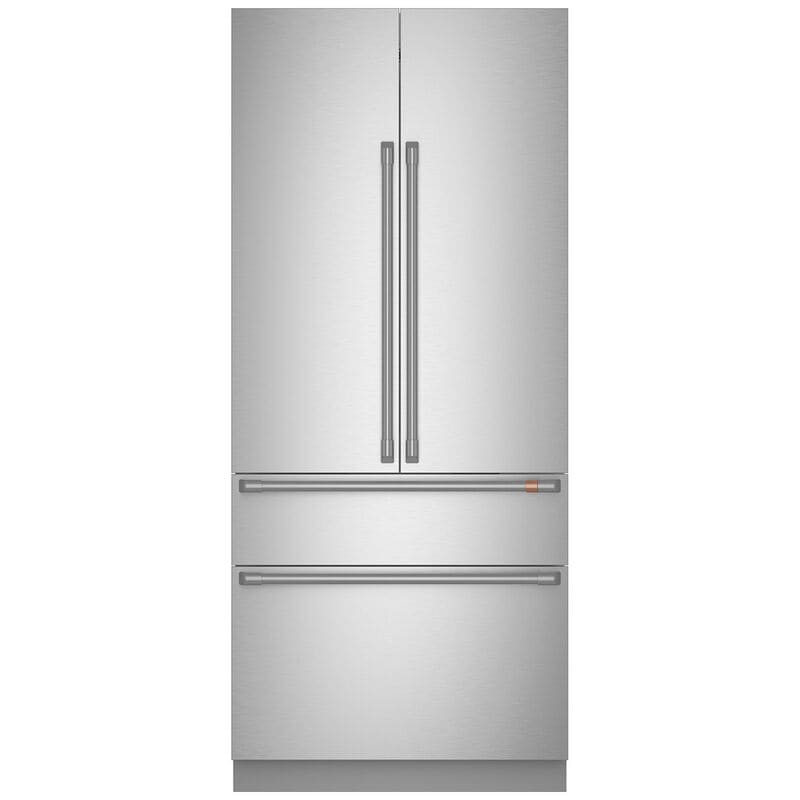 GE Cafe 36in. 20.1 cu. ft. Integrated 4-Door French-Door Refrigerator- Stainless Steel, , hires