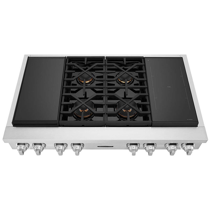 Signature Kitchen Suite 48 in. 6-Burner Smart Dual Fuel Rangetop with Sous Vide, Simmer & Power Burner - Stainless Steel, , hires
