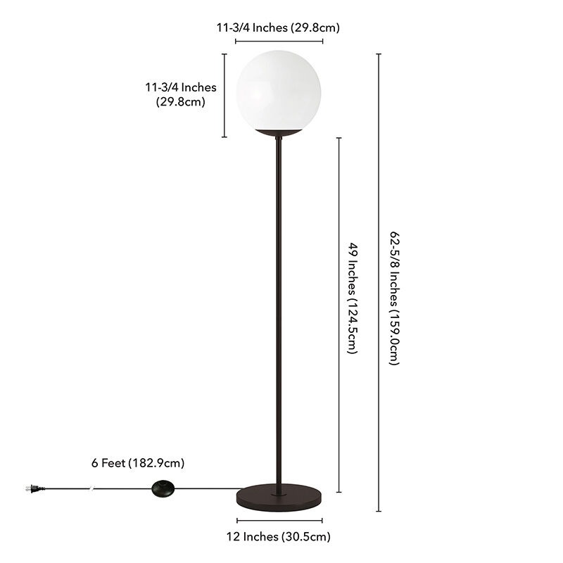 Hudson & Canal Theia Globe & Stem Floor Lamp - Blackened Bronze, , hires
