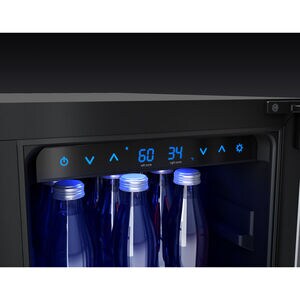 Zephyr Presrv Series 24 in. Undercounter Wine Cooler with Glass & Wood Racks, Dual Temperature Zones & 21 Bottle Capacity - Stainless Steel, , hires
