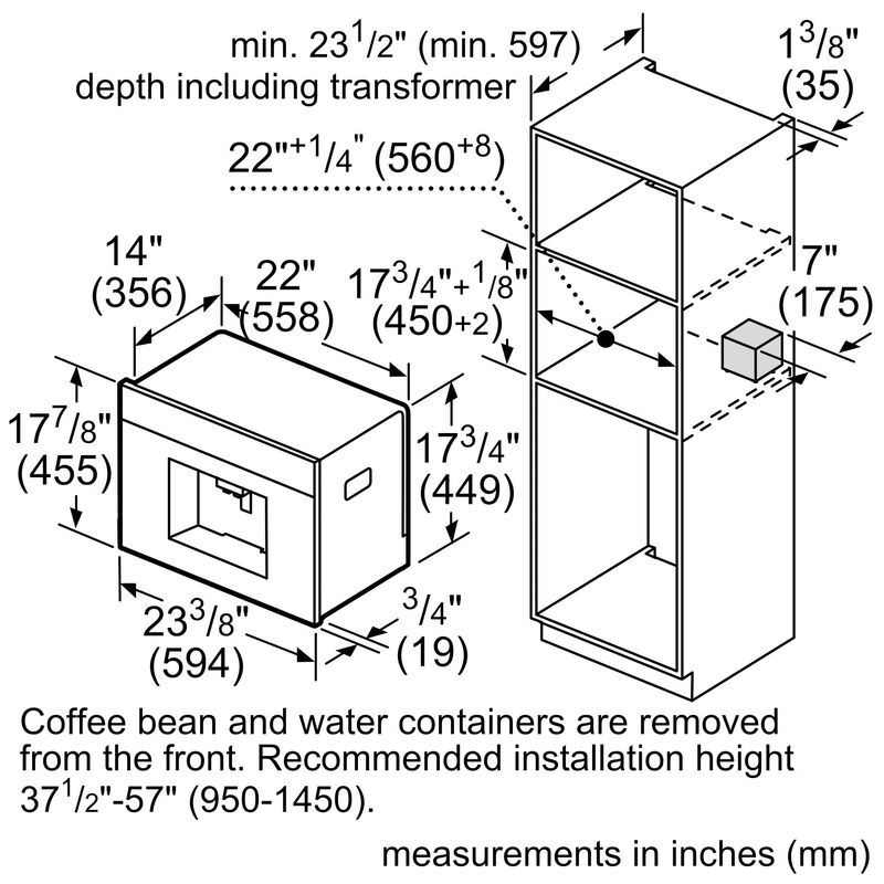 Bosch 800 Series Built-In Coffee Machine - Stainless Steel, , hires