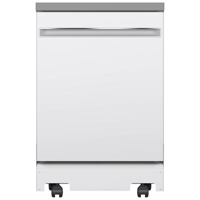 GE 24 in. Portable Dishwasher with Top Control, 54 dBA Sound Level, 12 Place Settings, 3 Wash Cycles & Sanitize Cycle - White | GPT225SGLWW