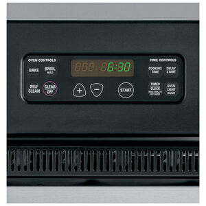 GE 24 in. 5.4 cu. ft. Top Control Electric Double Wall Oven - Black, Black, hires