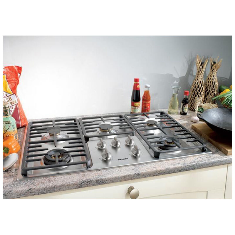 Miele Professional Series 36 in. 5-Burner LP Gas Cooktop with Power Burner - Stainless Steel, , hires