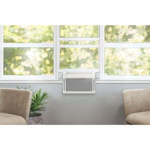 GE Profile Clearview 6,100 BTU Smart Saddle Window Air Conditioner with 3 Fan Speeds, Sleep Mode & Remote Control - White, , hires