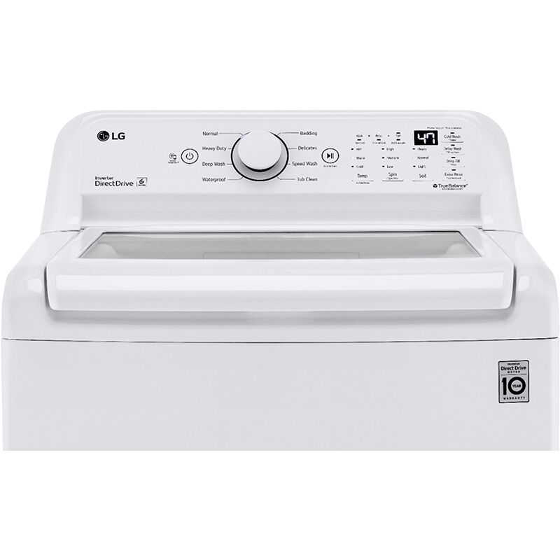 LG 27 in. 4.3 cu. ft. Top Load Washer with 4-Way Agitator & TurboDrum Technology - White, , hires