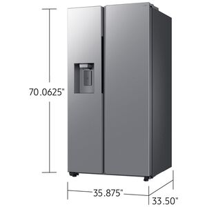 Samsung Bespoke 36 in. 27.4 cu. ft. Smart Side-by-Side Refrigerator with Ice & Water Dispenser - Fingerprint Resistant Stainless Steel, , hires