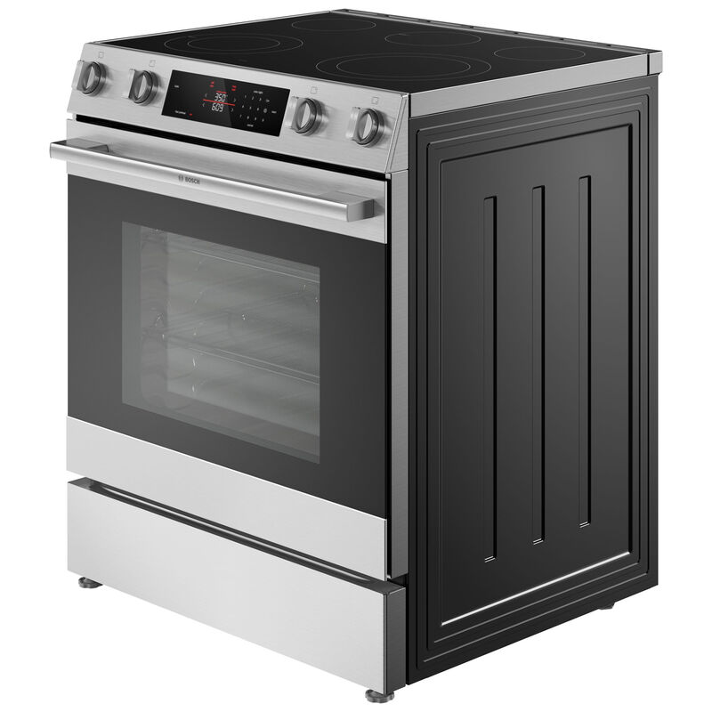 Bosch 300 Series 30 in. 5.8 cu. ft. Air-Fry Standard Convection Slide-In Electric Range with Smoothtop Burners - Stainless Steel, , hires