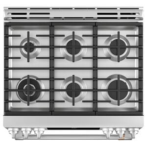 Cafe 30 in. 5.7 cu. ft. Smart Air Fry True European Convection Slide-In Dual Fuel Range with 6 Sealed Burners & Griddle - Stainless Steel, , hires