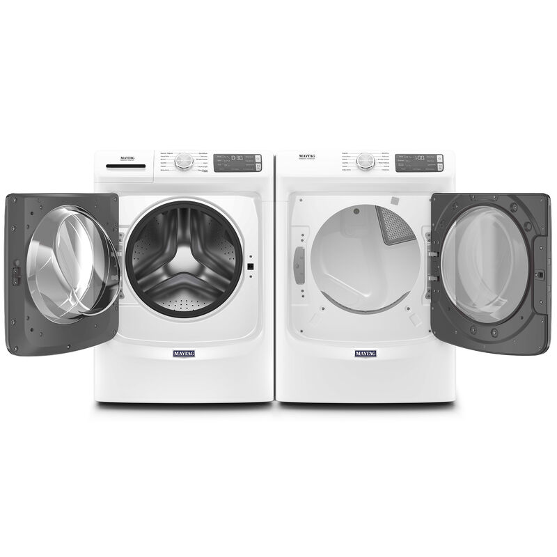 Maytag 27 in. 4.8. cu. ft. Stackable Front Load Washer with Extra Power, 16-Hr Fresh Hold Option, Sanitize & Steam Wash Cycle - White, White, hires