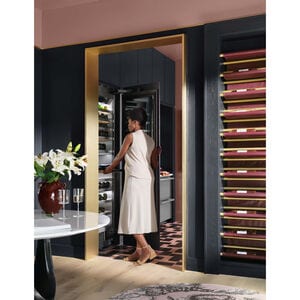 Signature Kitchen Suite Instaview 24 in. Built-in Smart Wine Cooler with Metal & Wood Racks, Multi-Temperature Zones & 113 Bottle Capacity - Custom Panel Ready, , hires