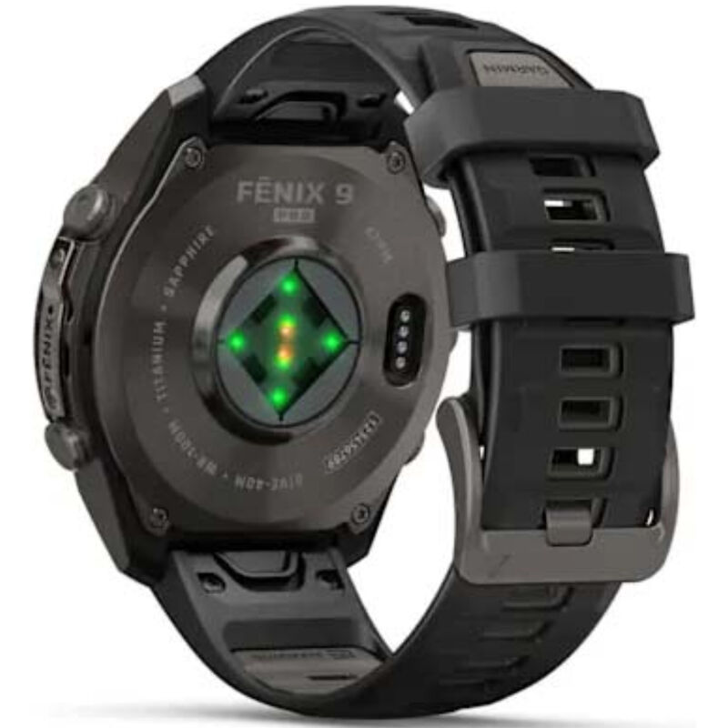 Garmin fenix 9 Pro 47 mm, AMOLED Smart Watch - Carbon Gray DLC Titanium with Black/Pebble Gray Silicone Band, , hires