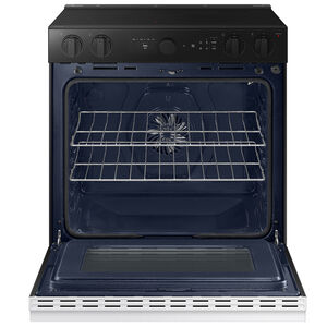 Samsung Bespoke 30 in. 6.3 cu. ft. Smart Air-Fry True European Convection Slide-In Electric Range with Smoothtop Burners - White Glass, , hires