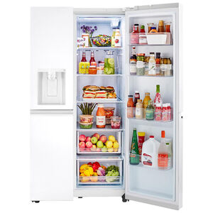 LG 36 in. 27.2 cu. ft. Side-by-SideRefrigerator with External Ice & Water Dispenser - Smooth White, Smooth White, hires