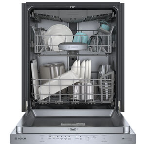 Bosch 500 Series 24 in. Smart Built-In Dishwasher with Top Control, 38 dBA Sound Level, 16 Place Settings, 8 Wash Cycles & Sanitize Cycle - Stainless Steel, , hires