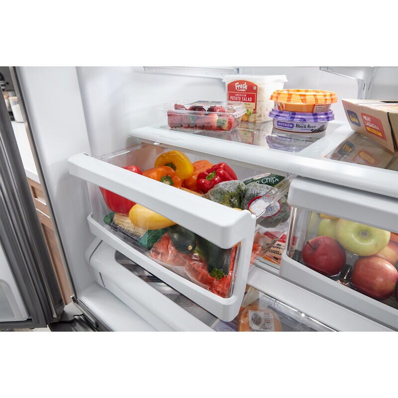 Maytag 36 in. 25.2 cu. ft. French Door Refrigerator with Internal Water Dispenser - Fingerprint Resistant Stainless Steel, , hires