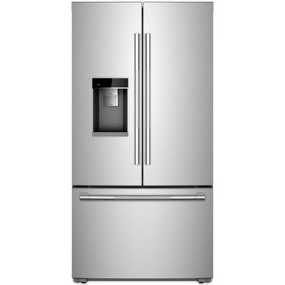 JennAir 36 in. 23.8 cu. ft. Smart Counter Depth French Door Refrigerator with External Ice & Water Dispenser - Stainless Steel | JFFCC72EHL