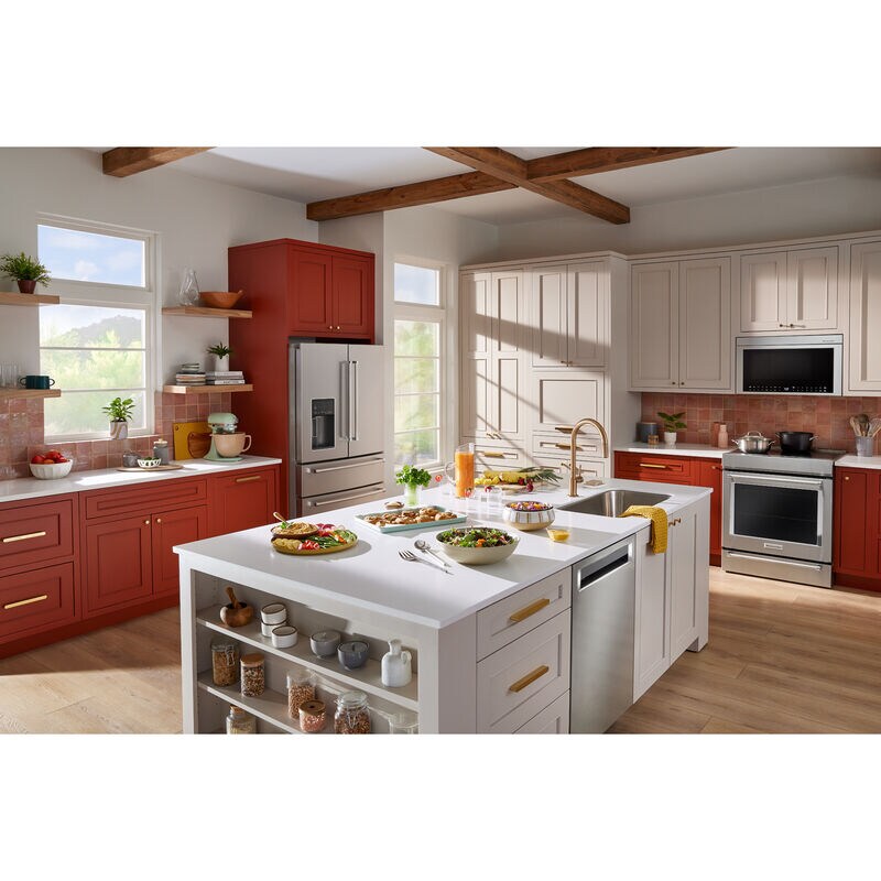 KitchenAid 36 in. 26.2 cu. ft. 4-Door French Door Refrigerator with Ice & Water Dispenser - Fingerprint Resistant Stainless, Fingerprint Resistant Stainless, hires