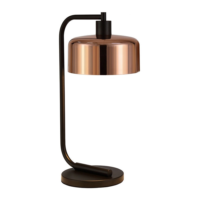 Hudson & Canal Cadmus Table Lamp with Polished Copper Shade & Dark Bronze Finish, , hires