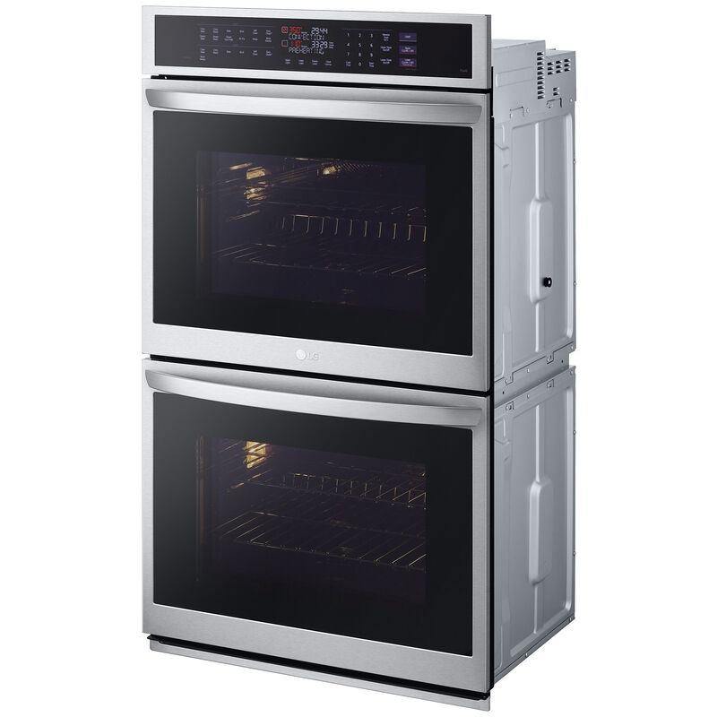 LG 30 in. 9.4 cu. ft. Smart Front Control SteamElectric Double Wall Oven with True European Convection - PrintProof Stainless Steel, , hires
