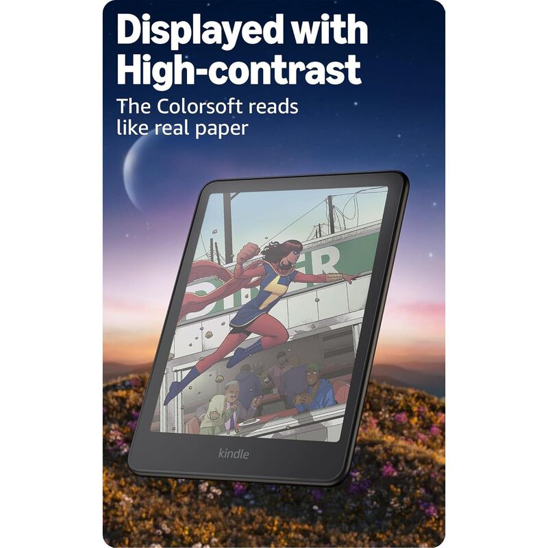 Amazon Kindle Colorsoft Signature Edition (32 GB) With color display, auto-adjusting front light, wireless charging, and long battery life - Metallic Black, , hires