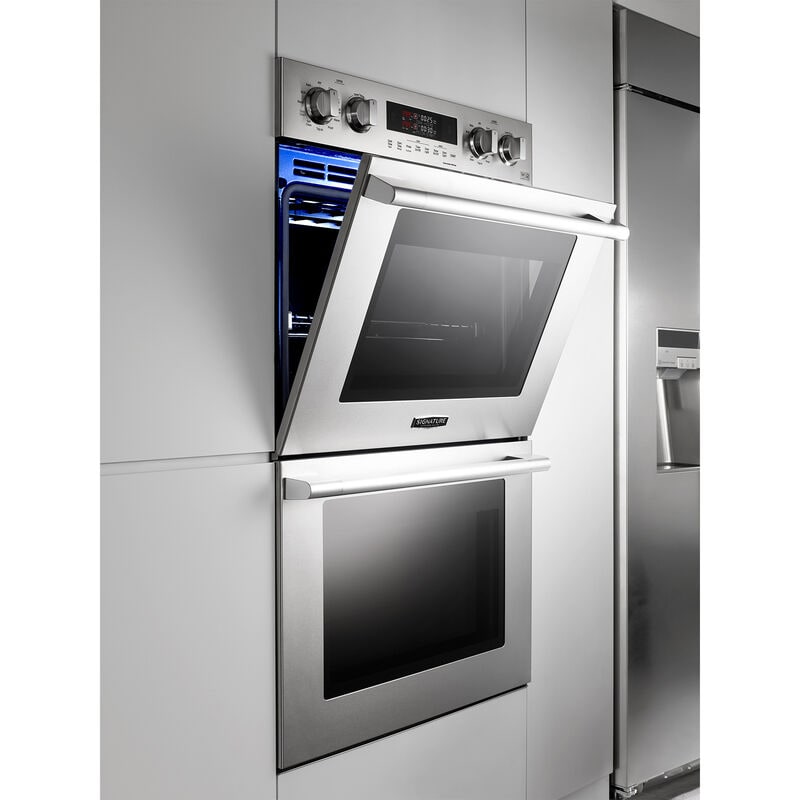 Signature Kitchen Suite 30 in. 9.4 cu. ft. Smart Front Control Electric Double Wall Oven with True European Convection - Stainless Steel, , hires