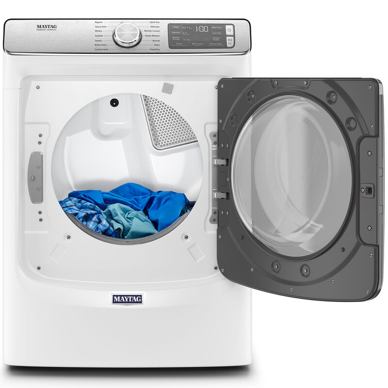 Maytag 27 in. 7.3 cu. ft. Smart Stackable Gas Dryer with Extra Power Button, Industry-Exclusive Extra Moisture Sensor, Sanitize & Steam Cycle - White, White, hires