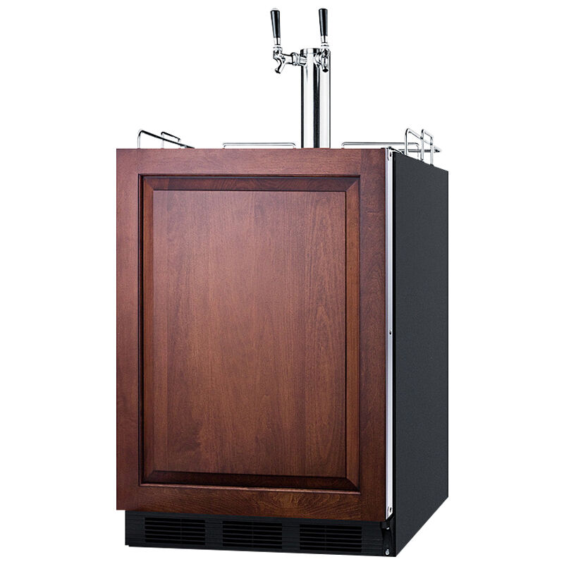 Summit 24 in. 5.5 cu. ft. Beer Dispenser with 2 Taps - Custom Panel Ready, , hires