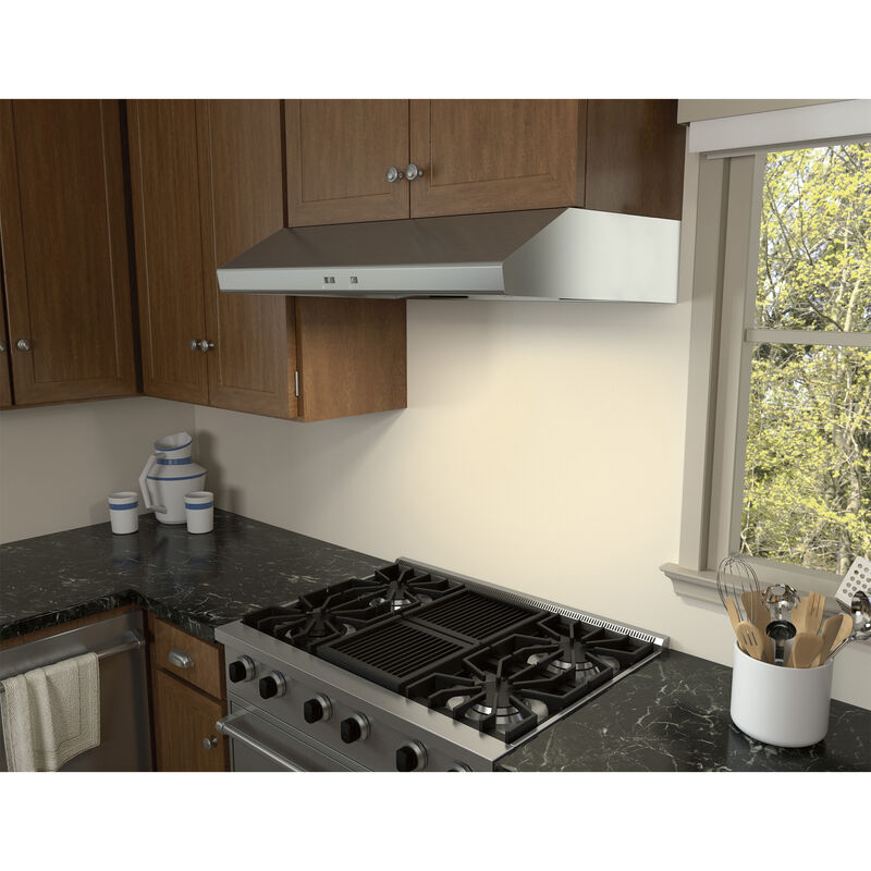 Zephyr Cyclone Series 30 in. Ducted Standard Style Range Hood with 600 CFM, 3 Fan Speeds & 2 LED Lights - Stainless Steel, Stainless Steel, hires