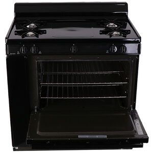 Premier 36 in. 3.9 cu. ft. Oven Freestanding Gas Range with 4 Open Burners - Black, , hires