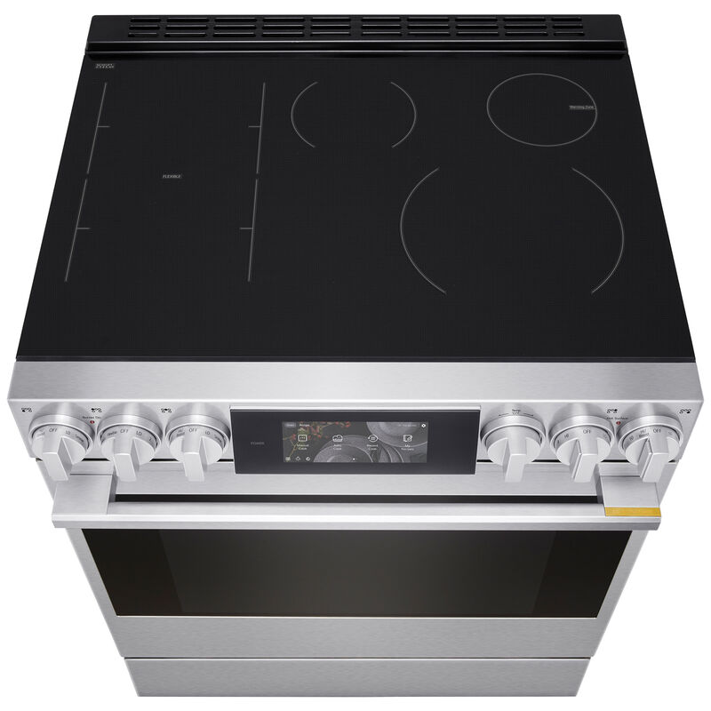 LG Signature 30 in. 6.3 cu. ft. Smart Air-Fry True European Convection Slide-in Electric Range with 4 Induction Burners & 1 Radiant Burner - PrintProof Stainless Steel, , hires