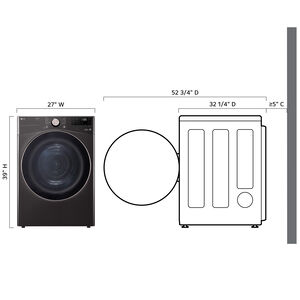 LG 27 in. 7.8 cu. ft. Smart Stackable Ventless Electric Dryer with Dual Inverter Heat Pump & AI Sensor Dry - Black Steel, , hires