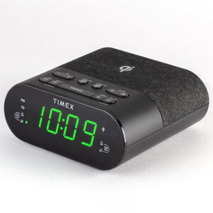 Timex Wireless Charging Alarm Clock Radio with USB Charging Port, Dual Digital Alarms, 10 FM Presets, Dimmable with Sleep Timer and Battery Backup(ModelTW500), , hires