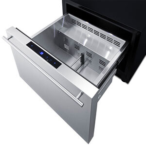Summit 24 in. 2.0 cu. ft. Outdoor Single Refrigerator Drawer - Stainless Steel/Panel Ready, , hires