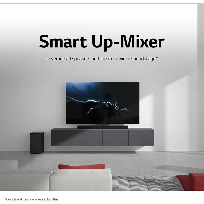 LG 3.1. 3 Channel Dolby Atmos Smart Sound Bar with Bluetooth & Wireless Subwoofer - Black, , hires