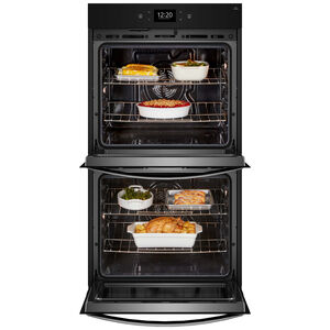 Whirlpool 30 in. 10.0 cu. ft. Electric Smart Double Wall Oven with True European Convection & Self Clean - Black Stainless Steel with PrintShield Finish, Black Stainless Steel with PrintShield Finish, hires