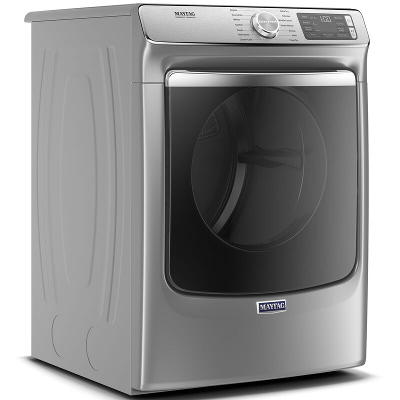 Maytag 27 in. 7.3 cu. ft. Smart Stackable Electric Dryer with Extra Power Button, Industry-Exclusive Extra Moisture Sensor, Sanitize & Steam Cycle - Metallic Slate, Metallic Slate, hires