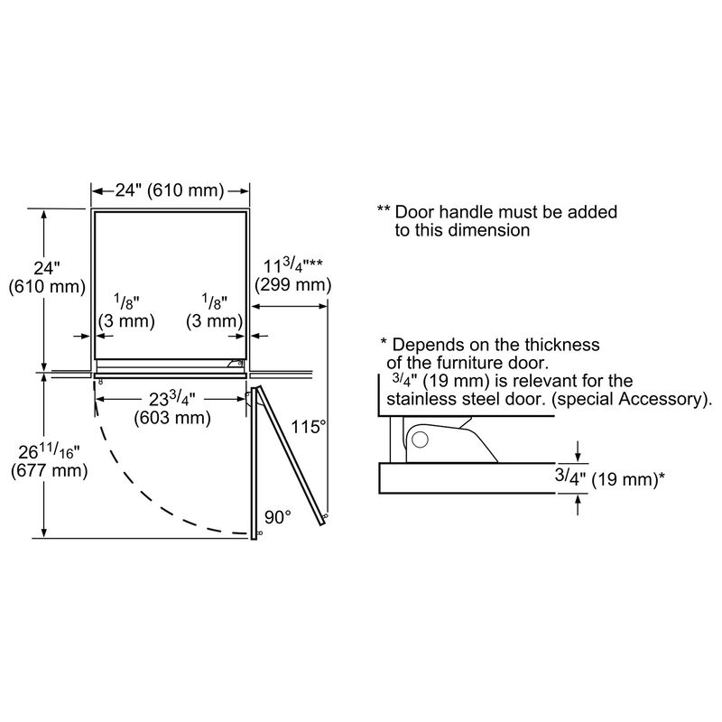 Thermador Freedom Collection 24 in. Built-in Smart Wine Cooler with Wood Racks, Multi-Temperature Zones & 92 Bottle Capacity - Custom Panel Ready, , hires