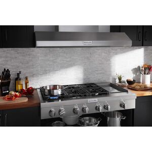 KitchenAid 48 in. 6-Burner Natural Gas Rangetop with Griddle, Simmer Burner & Power Burner - Stainless Steel, , hires