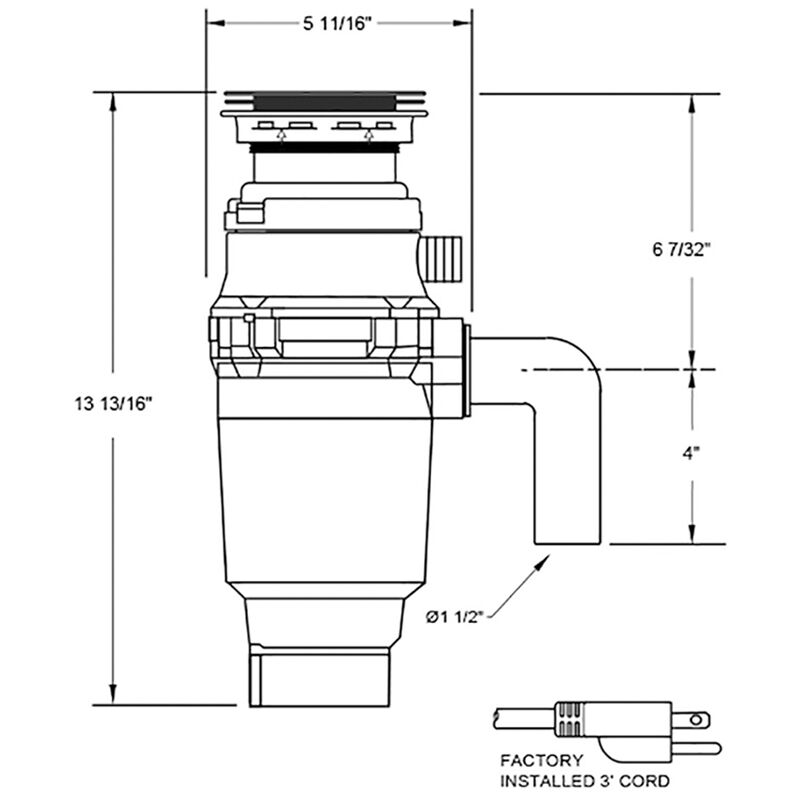 XO 1/2 HP Continuous Feed Waste Disposer with 2500 RPM, Anti-Jam & Noise Reducing Insulation - Stainless Steel, , hires