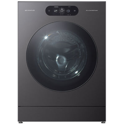 LG Signature 29 in. 5.8 cu. ft. Smart Electric Front Load Ventless All-in-One Washer/Dryer Combo with TurboWash 360 Technology, Sensor Dry, Sanitize & Steam Cycle - Brushed Black Steel | WM9998HBA