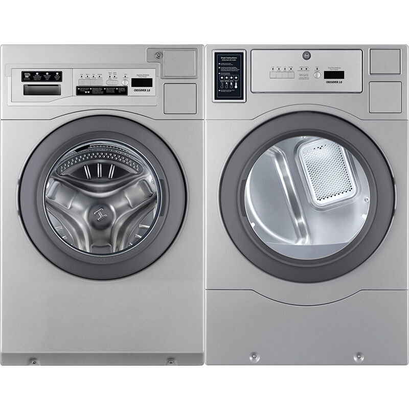 Crossover Encore Commercial Laundry 27 in. 3.5 cu. ft. Front Load Washer with Coin Operation & OPL/Card Ready - Stainless Steel, , hires
