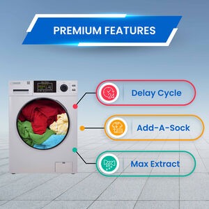 Equator 24 in. 1.6 cu. ft. Electric Front Load Stackable Laundry Center with Pet Cycle, Sanitize Cycle & Sensor Dry - White, , hires