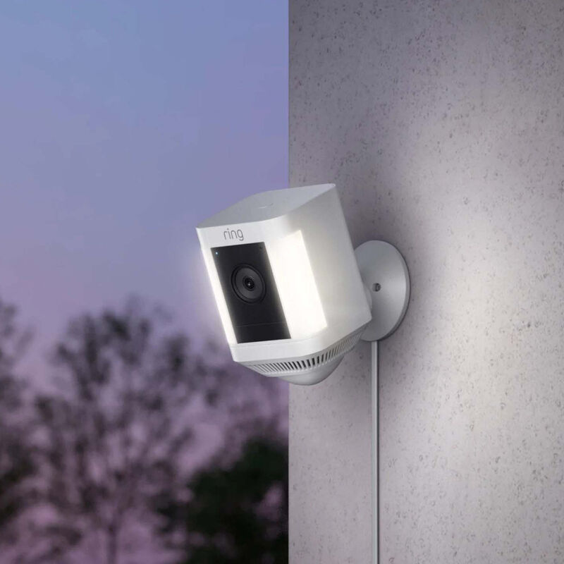 Ring - Spotlight Cam Plus Outdoor/Indoor 1080p Plug-In Surveillance Camera - White, , hires