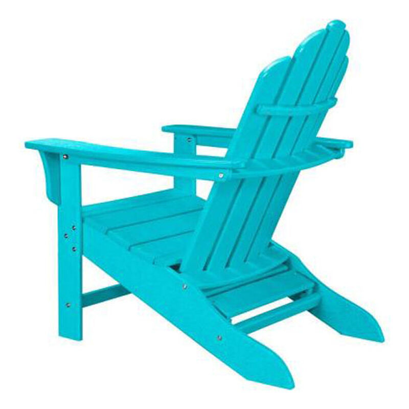 Hanover All-Weather Adirondack Chair w/Attached Ottoman - Aruba Blue, Blue, hires