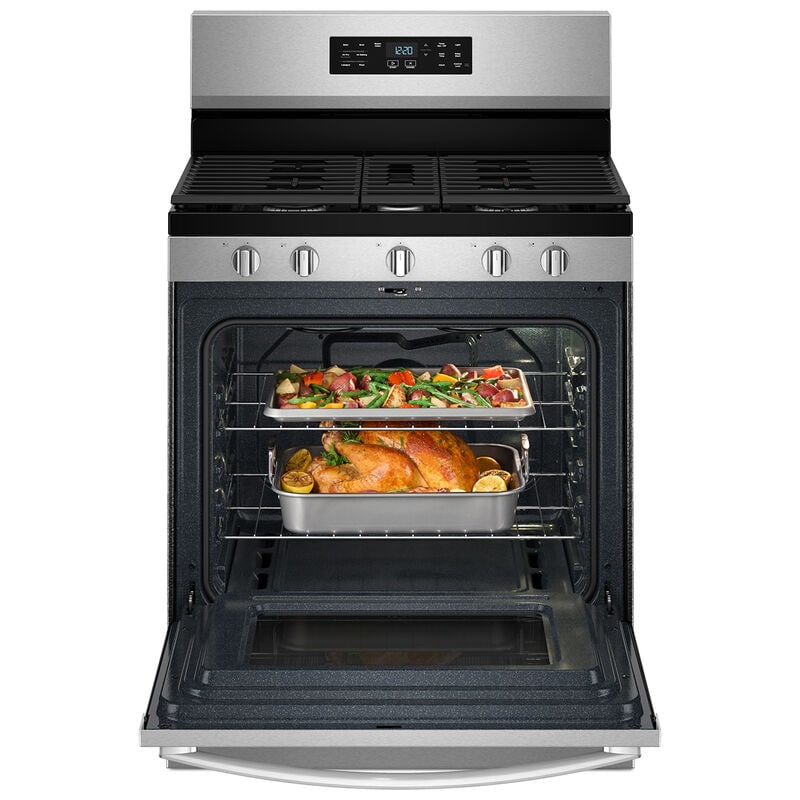 Whirlpool 30 in. 5.0 cu. ft. Air-Fry Standard Convection Gas Range with 5 Sealed Burners - Stainless Steel, , hires