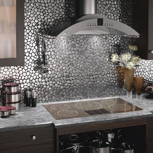 Monogram 36 in. Convertible Chimney Style Range Hood with 350 CFM, 4 Fan Speeds & 4 Halogen Lights - Stainless Steel, , hires