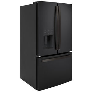 GE 36" 25.6 Cu. Ft. French Door Refrigerator with Filtered Ice & Water Dispenser - Black Slate, Black Slate, hires