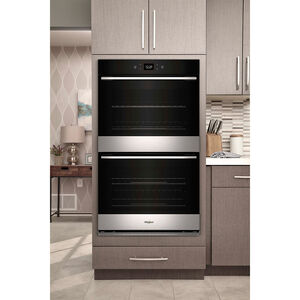 Whirlpool 30 in. 10 cu. ft. Smart Top Control Electric Double Wall Oven with Standard Convection - Fingerprint Resistant Stainless, , hires