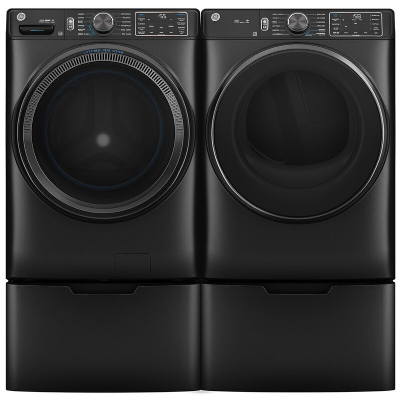 GE 28 in. 7.8 cu. ft. Smart Stackable Gas Dryer with Sensor Dry, Sanitize & Steam Cycle - Carbon Graphite, Carbon Graphite, hires